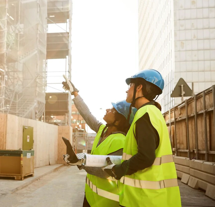 Engenheiros em visita técnica